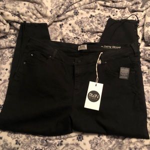 RWN by RAWAN PLUS black skinny jeans w lace up